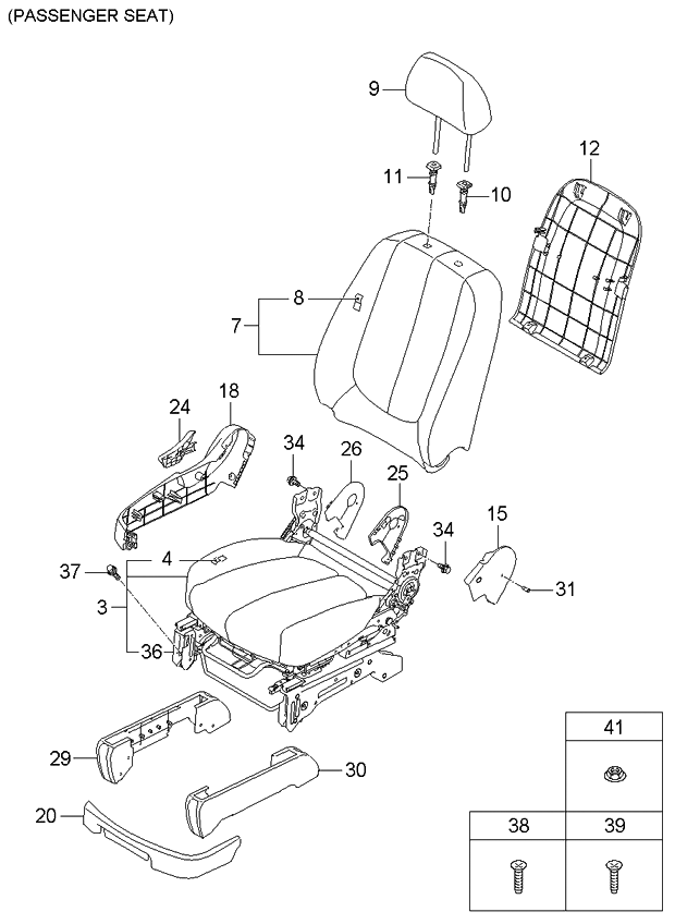 Kia 884021D320461 Back Assembly-Front Seat RH