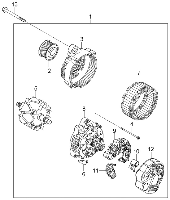 Kia 3736725010 Rectifier Assembly-Generator