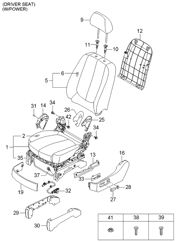 Kia 881801D040458 Front Seat Cushion Driver Covering