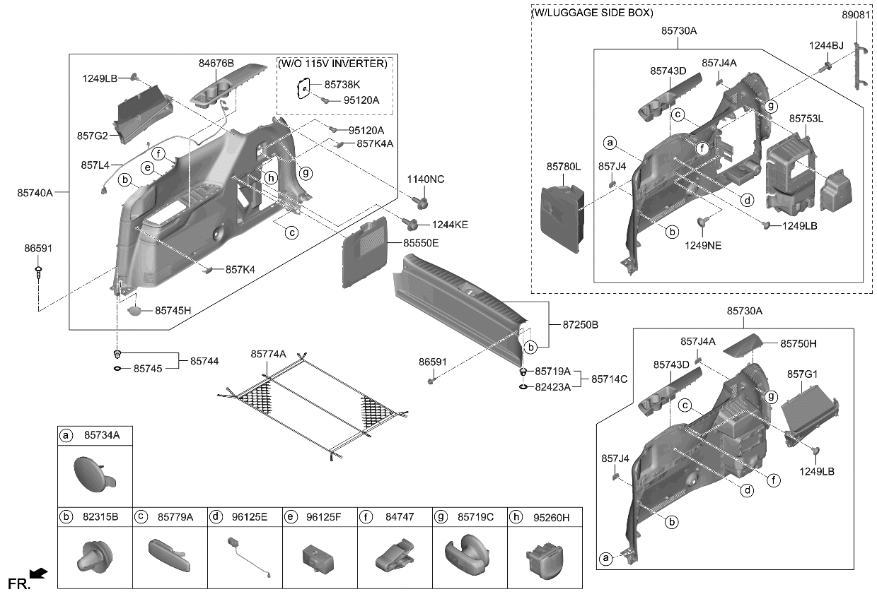 Kia 857J4R0000OFB COVER-WEBBING GUIDE
