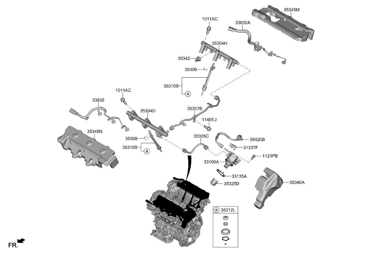 Kia 353043NGB0 Fuel Rail,LH