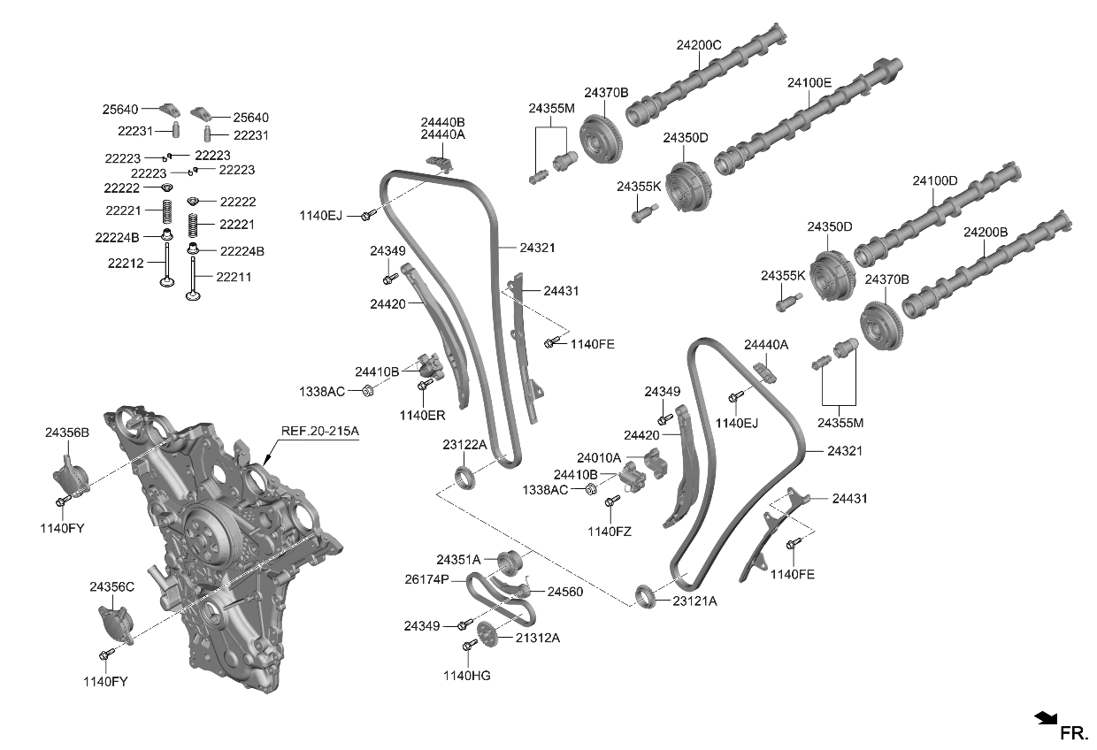 Kia 222223N100 RETAINER-Valve SPRIN