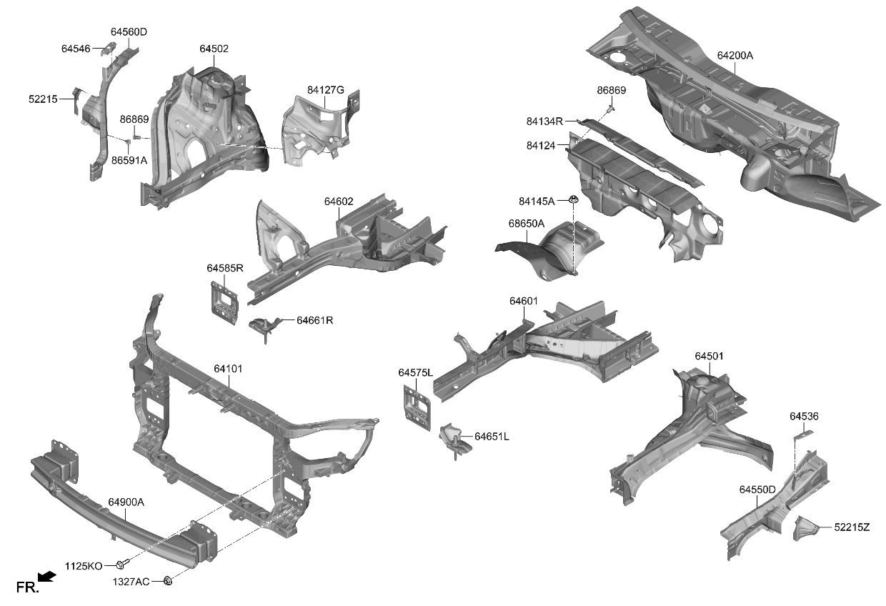 Kia 64101R0000 Carrier Assembly-Front E