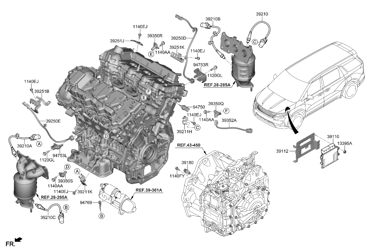 Kia 392533NFB0 Cover Assembly-Knock Sen