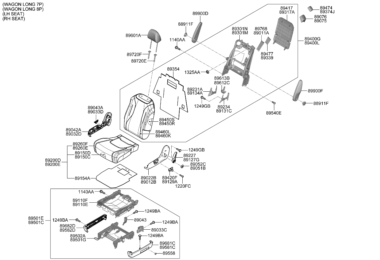 Kia 89460R0260KQ5 COVERING ASSY-2ND BA