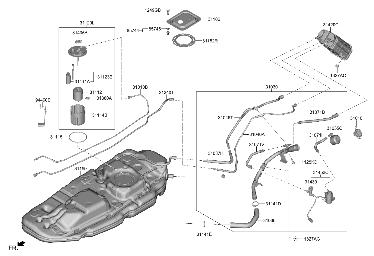 Kia 31340R0350 Tube Assembly-Fuel Vapor