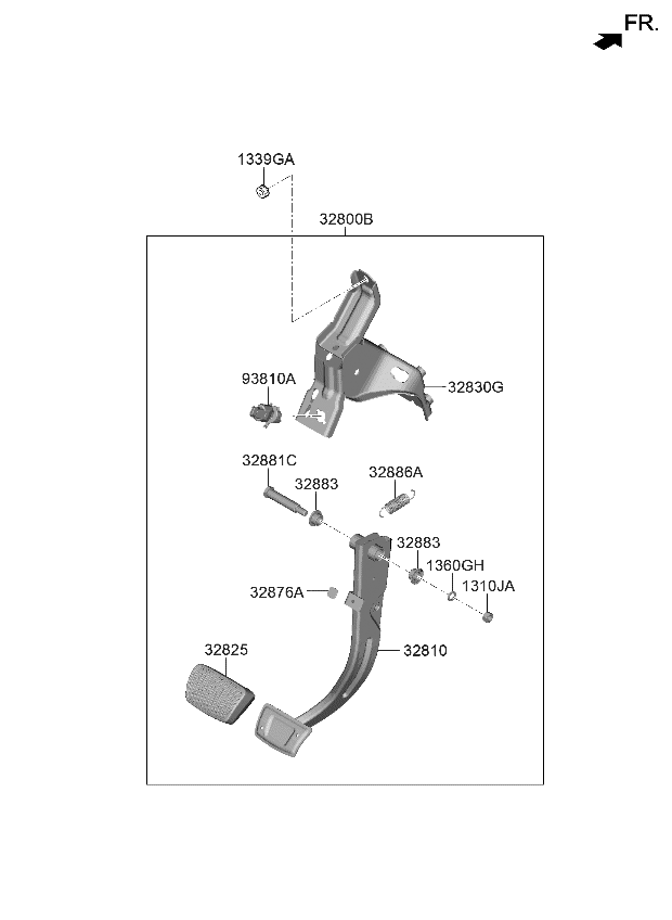 Kia 32810R0100 Pedal-Brake