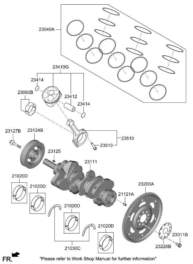 Kia 230413N520 Piston & Pin & Snap