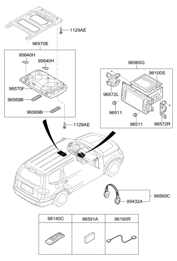 Kia 965672J000H9 Rear Monitor Cover-RSE