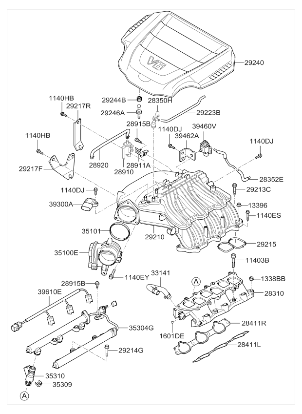 Kia 292233C035 Hose-Vacuum