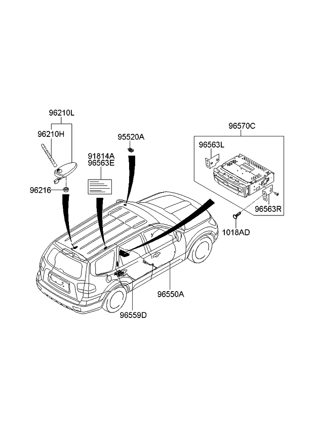 Kia 965633M900 Label-Parts Content