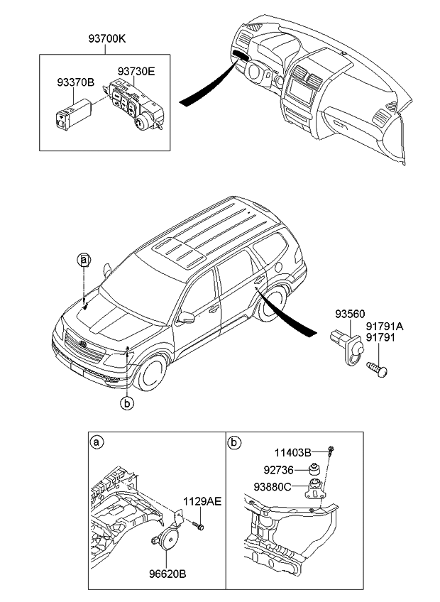 Kia 937002JDH0WK Switch Assembly-Crash Pad Lower ,LH