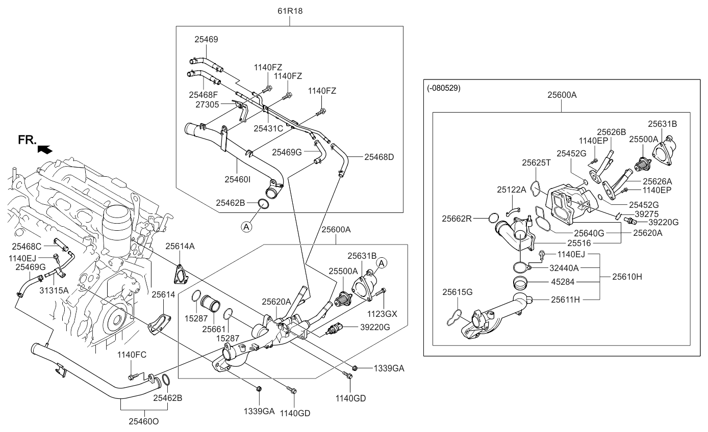 Kia 256233C660 Housing-THERMOSTAT