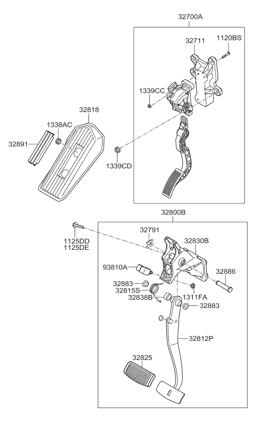 Kia 328002J000 Pedal Assembly-Brake