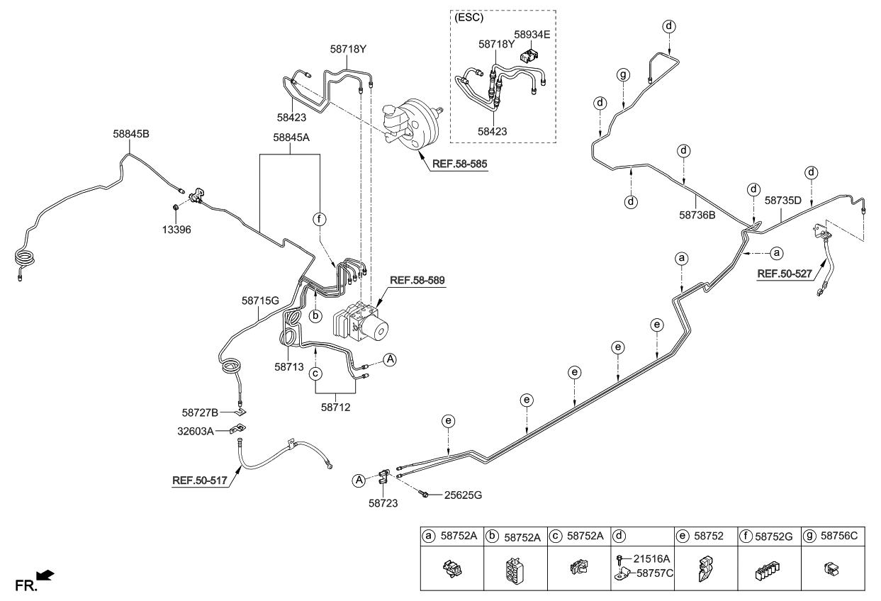 Kia 587112J300 Tube-Master Cylinder To Hydraulic Unit