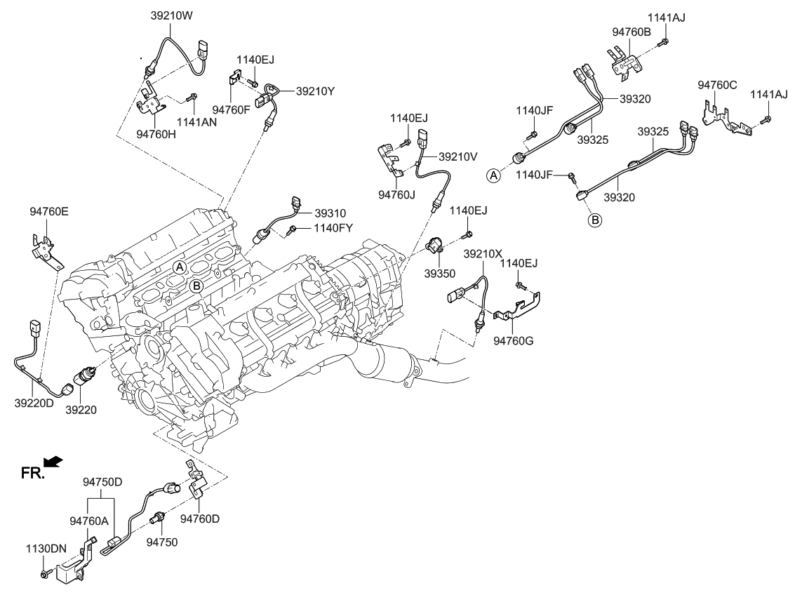 Kia 947603F110 Bracket-O2,RH