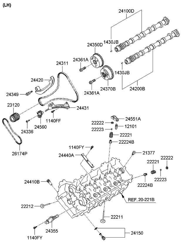 Kia 243363A000 Bolt-Chain Tensioner