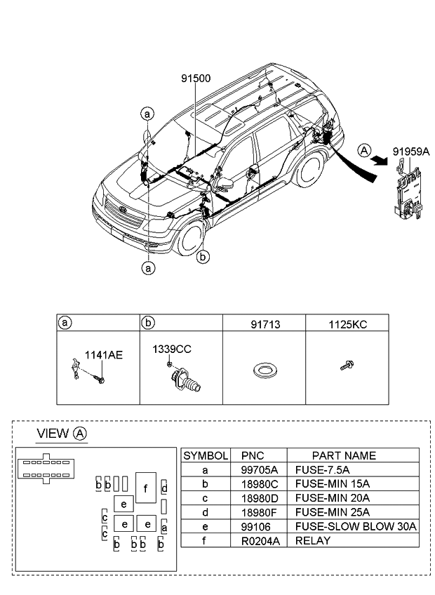 Kia 915382J680 Wiring Assembly-Floor