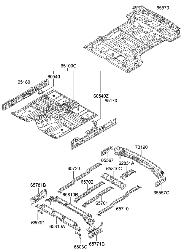 Kia 651712J111 Panel Assembly-Side SILL