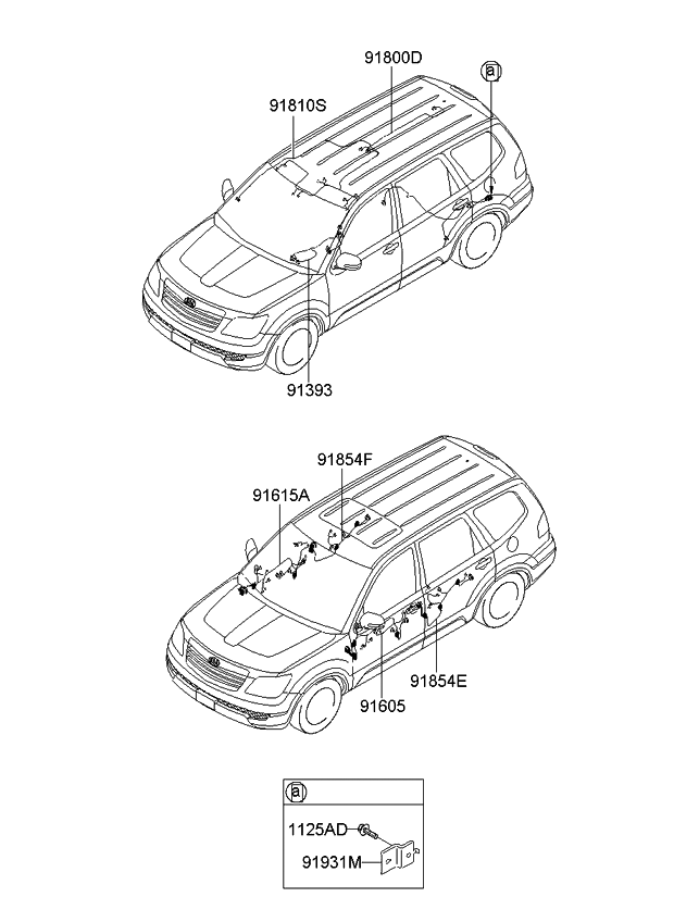Kia 918012J110 Wiring Harness-Roof