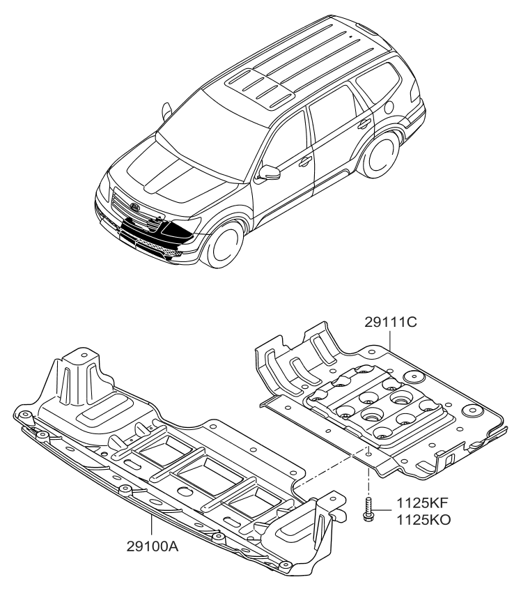 Kia 291002J101 Under Cover NO2