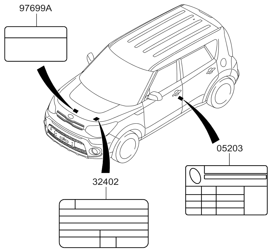 Kia 324012EPS8 Label-Emission