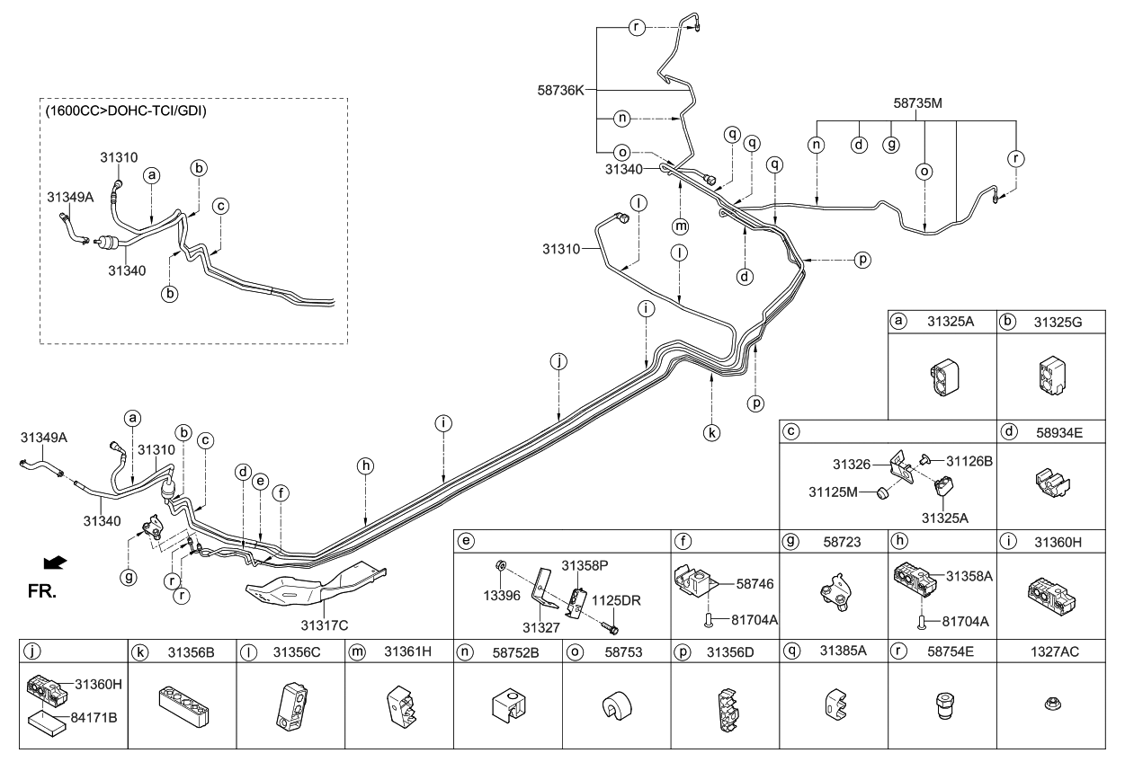 Kia 31310B2650 Tube-Fuel Feed