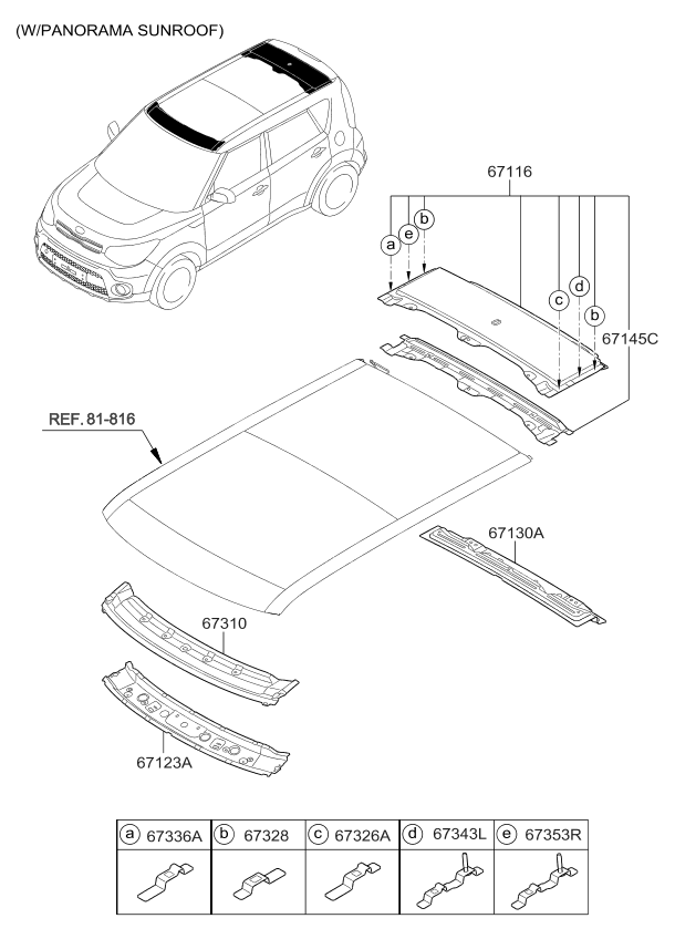 Kia 67353B2000 Bracket Assembly-Roof Rack Rear 67353B2000 Kia Bracket Assembly-Roof Rack Rear
