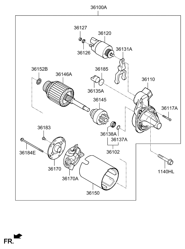 361102B110 Kia Starter Bracket Assembly