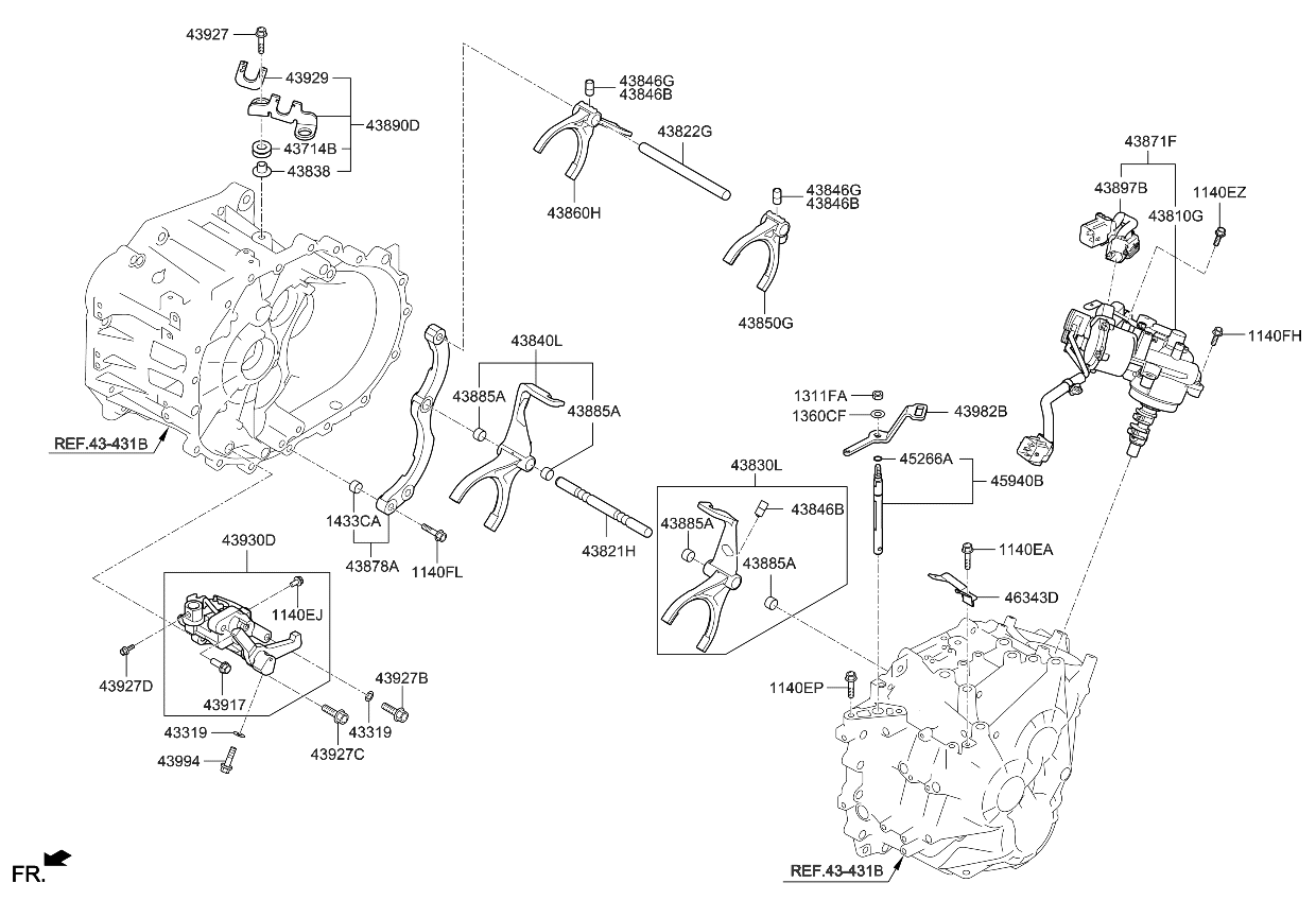 Kia 438502D000 Fork Assembly-Shift(3&7)