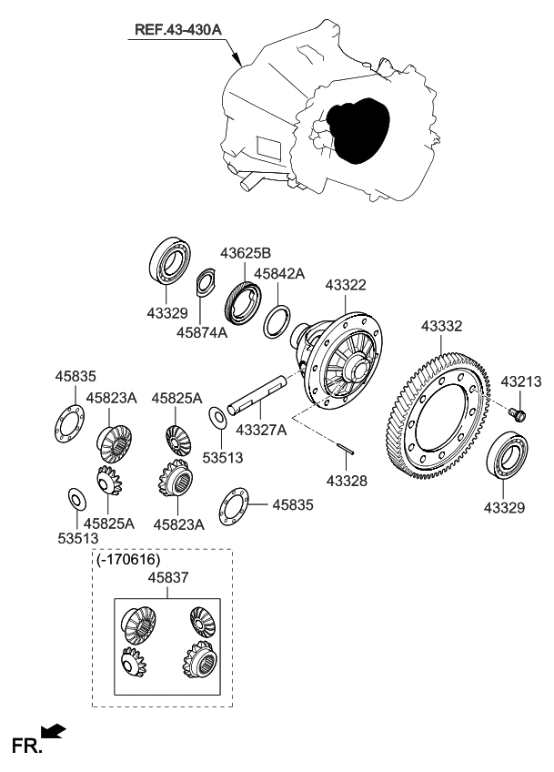 Kia 4582339040 Gear-Differential Side