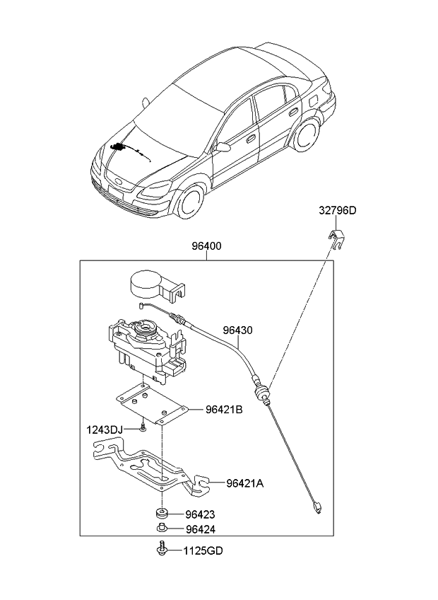 Kia 964221E000 Bracket-Automatic Cruise Inner