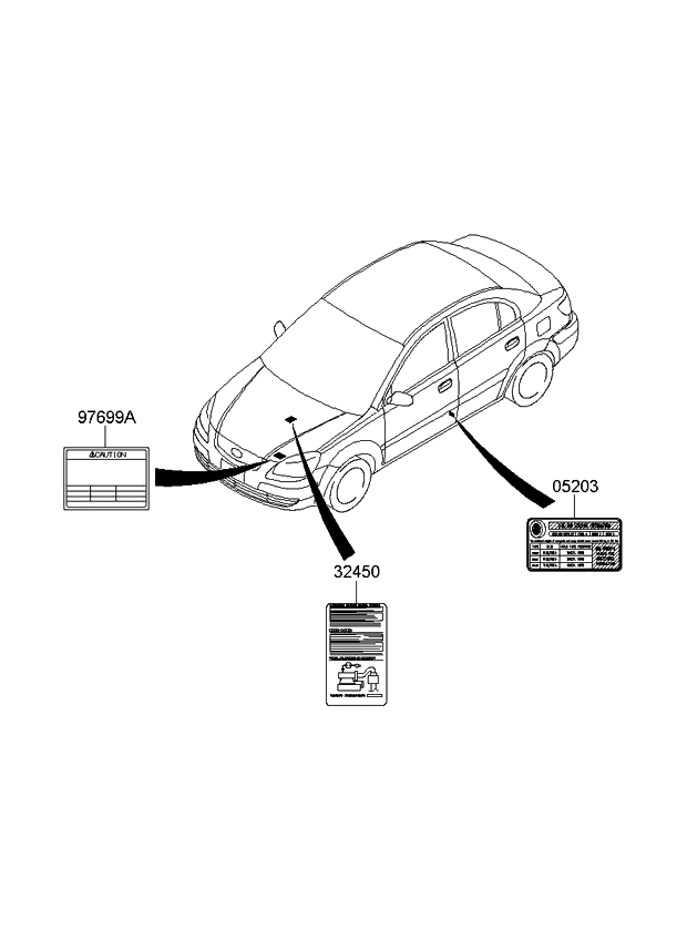 Kia 052031G550 Label-Tire Pressure