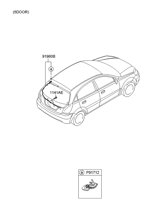 Kia 916801G040 Wiring Assembly-Tail Gate