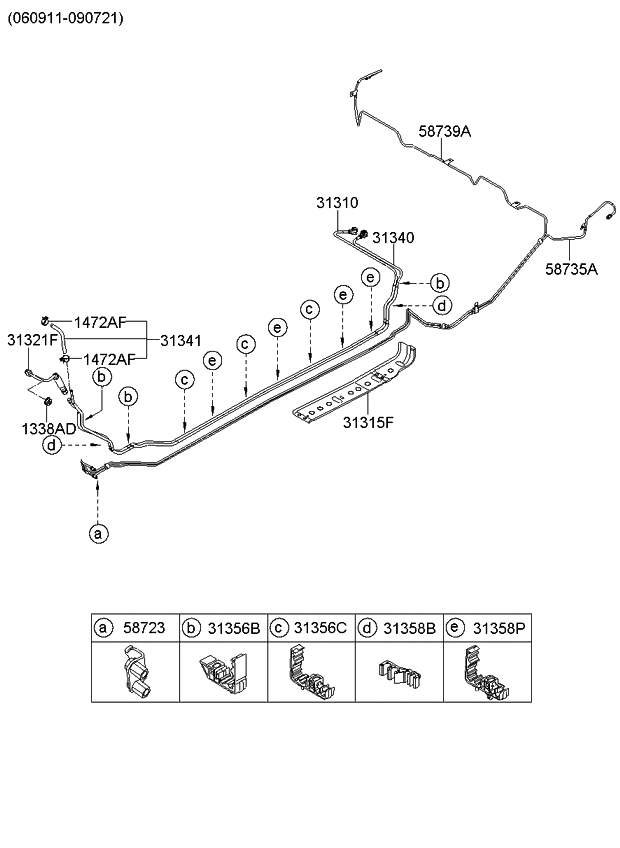 Kia 313211G300 Hose Assembly-Fuel High