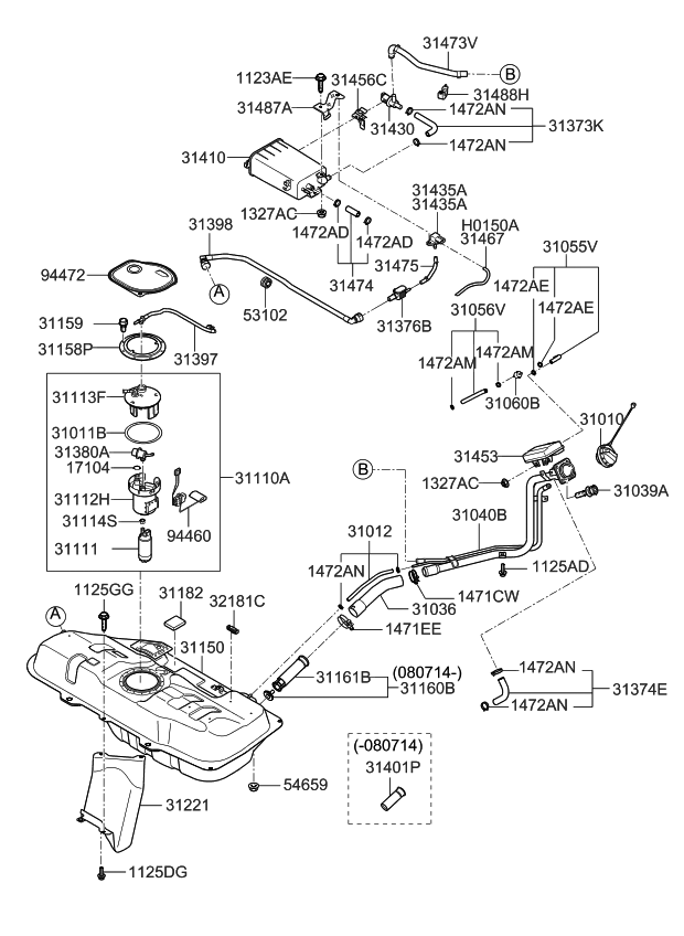 Kia 314731G501 Hose-Vapor