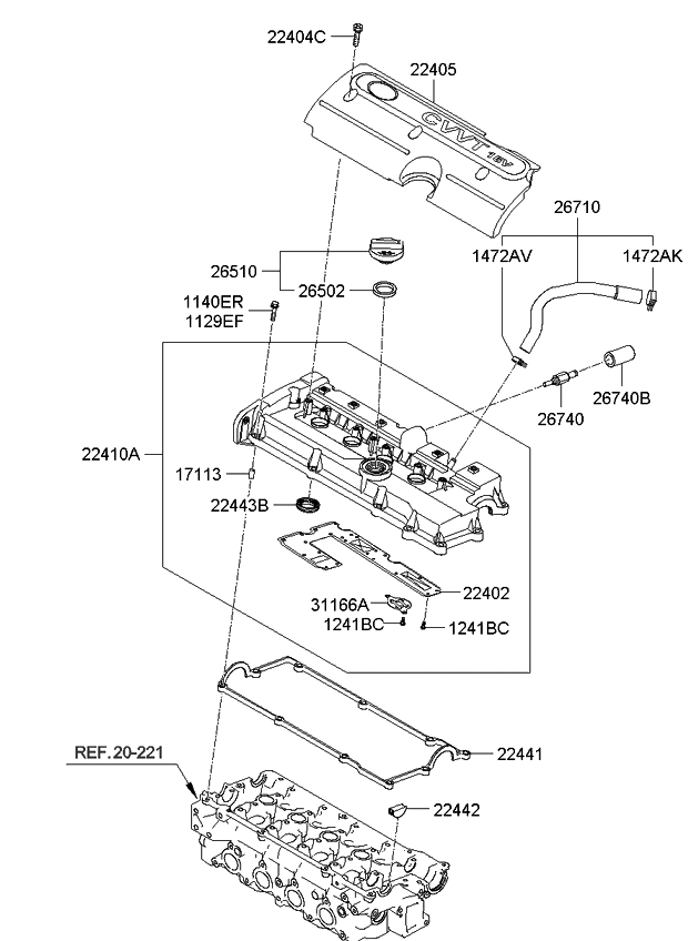 Kia 2671026711 Hose Assembly-Breather