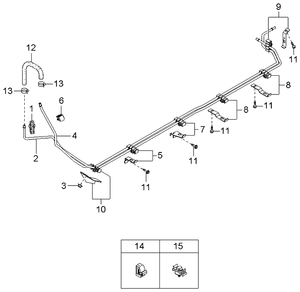 Kia 0K2AA45711A Pipe-EVAPORATOR