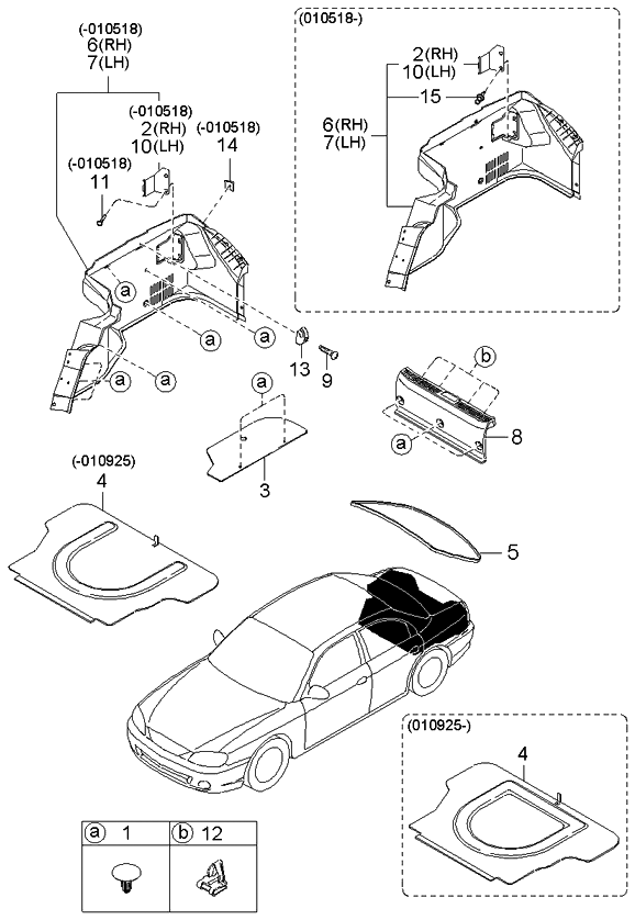 Kia 0K2A268845D Cover-Trunk Side