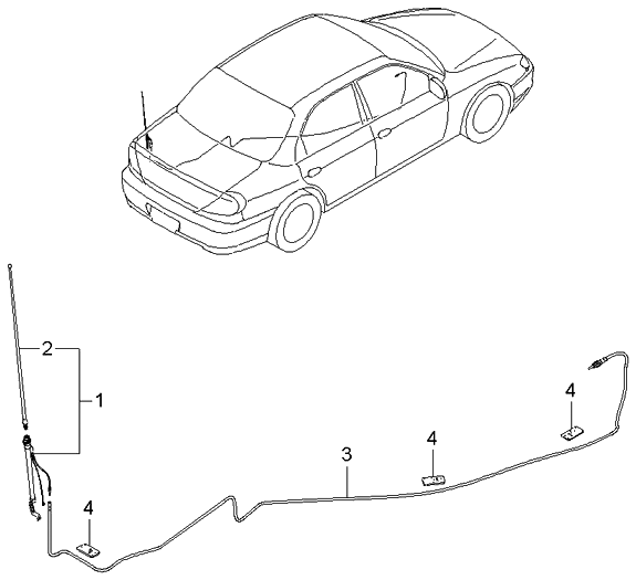 Kia 1K01A66950 Pole Assembly