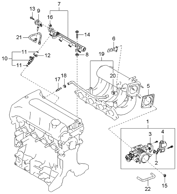 Kia MB67513158 INSULATOR-Fuel Distributor