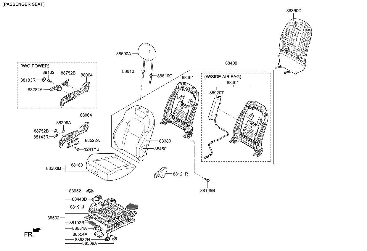 Kia 88297J5000WK Knob Height-Front Se