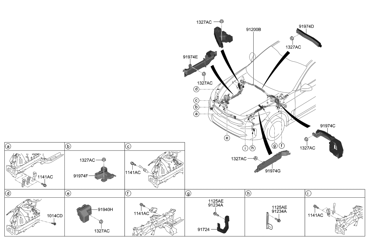 Kia 912E2J5050 Wiring Assembly-FRT