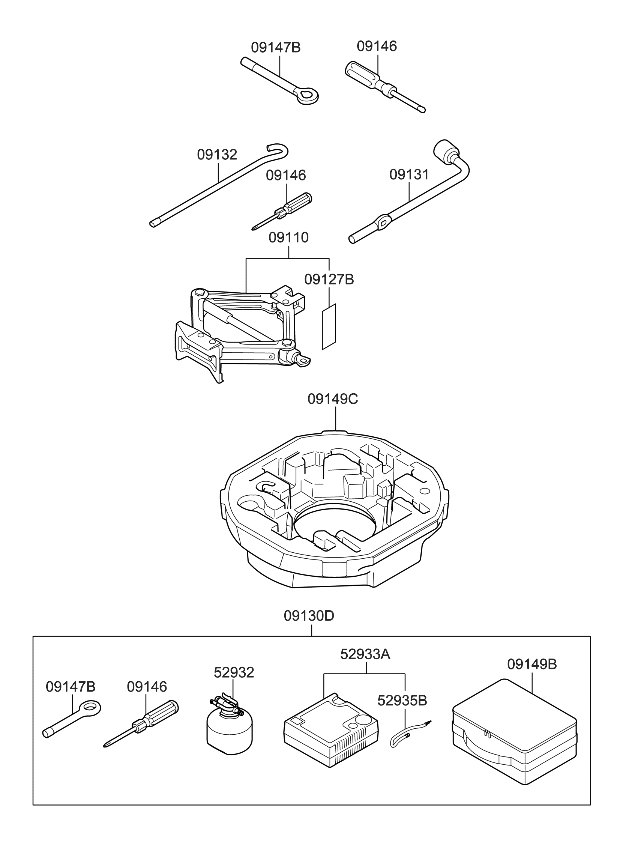 Kia 09130J5100 Tool Set-OVM