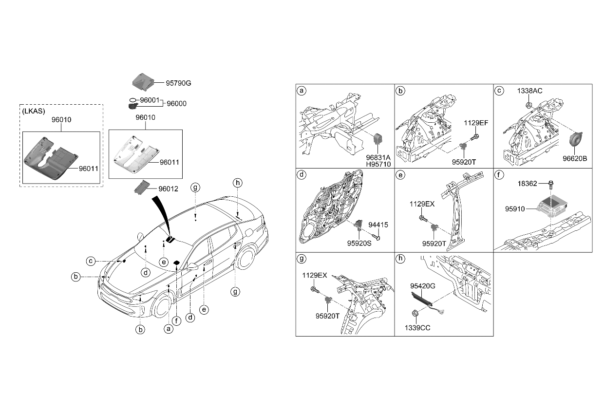 Kia 96011J5020 Cover-Rain Sensor,In