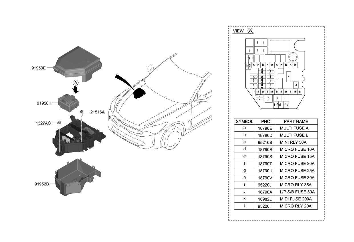 Kia 91950J5890 UPR Cover-Eng Room B