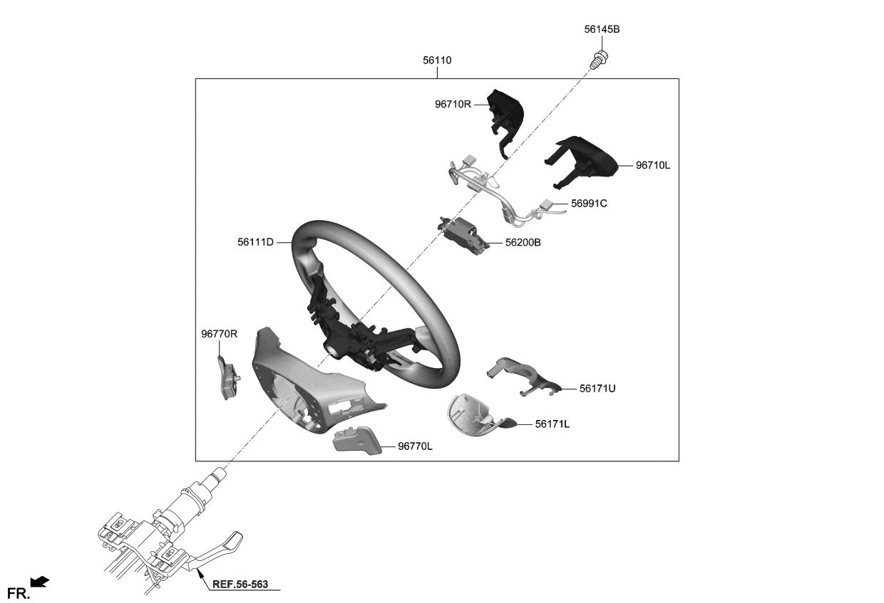 Kia 56100J5200CET Steering Wheel Assembly