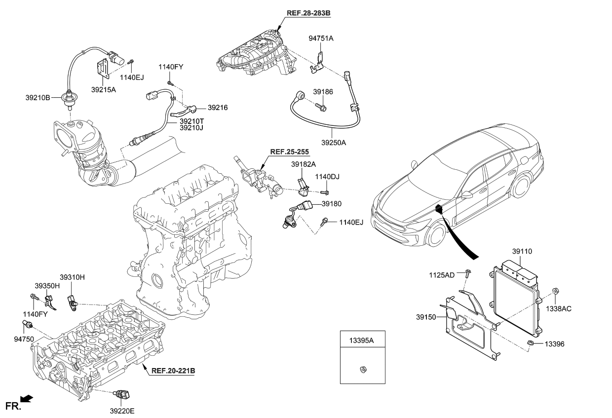 Kia 391002CFR1 Engine Ecm Control Module