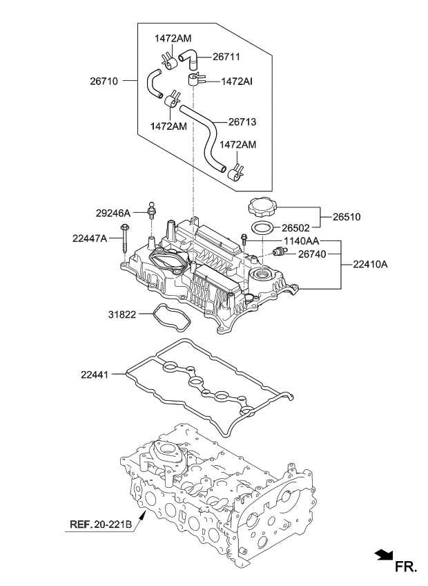 Kia 267132CTA1 Hose-Breather