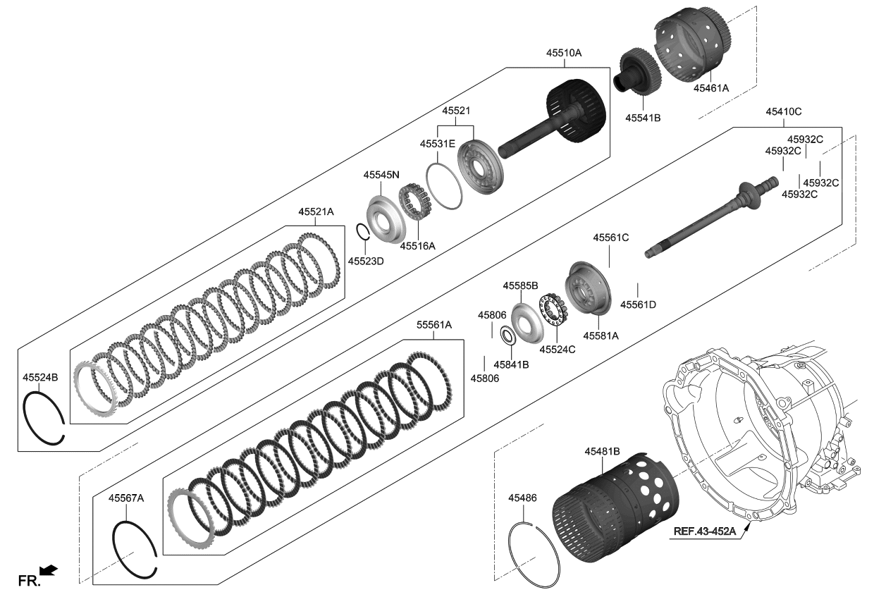 Kia 4551047000 Clutch Assembly-Under Drive